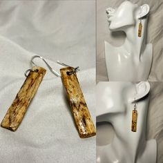 Driftwood from the Connecticut River in Monroe,NH. Earring hooks are .925 silver. Driftwood Jewelry Novica, Birchbark Earrings, Unique Natural Wood Earrings, Nature-inspired Brown Wooden Jewelry, Artisan Brown Wooden Earrings, Wooden Jewelery, Connecticut, 925 Silver, Jewelry Earrings Dangle