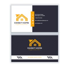 two business cards with the words sweet home on them