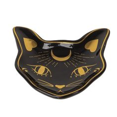 Mystic Black Cat Ceramic Trinket Dish - Magick Magick.com Mystical Cat, Cat Plate, Tattoo Cream, Novelty Cups, Terracotta Flower Pots, Sandalwood Incense, Cream Bags, Trinket Bowl, Picnic Bag