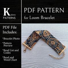 the pattern for loom bracelet is shown