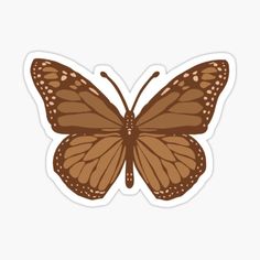 a brown butterfly sticker on a white background