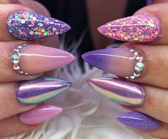 Long Almond Acrylic Nails, Stiletto Nails Short, Stilleto Nails Designs, Almond Acrylic, Long Almond, Fancy Nails Designs, Stiletto Nails Designs, Vibrant Nails, Nail Art Designs Diy