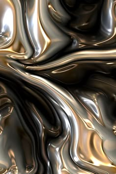 an abstract silver and gold background with wavy lines in the center, as well as curves