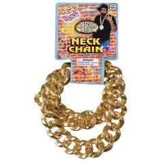 Hip Hop Retro Gold Chain Necklace. No old school rapper, pimp, or sugar daddy costume is complete with out this bling Includes: Metal large link gold colored chain. One size fits most 12 and up.

Special Shipping Information: This item ships separately from other items in your order. This item cannot ship to a P.O. Box. This item may be subject to additional processing days.

ITEM IS NOT ELIGIBLE FOR EXPEDITED SHIPPING Hip Hop Jewelry Roserys, Hip Hop Jewelry Amazon.com, Big Gold Chains, Up Halloween Costumes, Gold Costume Jewelry, Hip Hop Chains, Gold Costume, Fashion Jewellery Online, Costume Necklaces