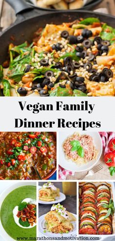 vegan family dinner recipes collage