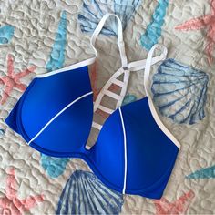 Price Firm, No Trades! Nwot (Online Order, Did Not Come With Price Tags). Size Medium D-Dd, Cobalt Blue, Pull On Fit Blue Padded Triangle Swimwear, Padded Blue Swimwear For Pool, Blue Beachwear Swimwear With Straps, Padded Blue Swimwear, Blue Padded Swimwear For Swimming, Blue Sports Swimwear With Padded Cups, Sports Swimwear With Padded Cups In Blue, Blue Padded Sports Swimwear, Blue Strappy Sports Swimwear