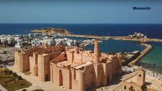 an aerial view of the old city and harbor