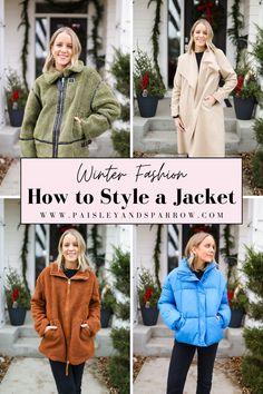 Whether you’re into big, bold coats or simple, classic pieces, there’s no shortage of ways to mix and match your cold-weather gear. Puffer Jacket Outfit Black, White Sherpa Jacket, Grey Parka, Winter Jacket Outfits, Red Plaid Scarf, Puffer Jacket Outfit, Fall Style Guide, Blue Puffer Jacket, Trench Coat Outfit