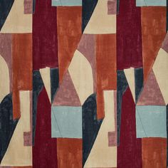 Bold and modern patterned rug with asymmetrical geometric shapes. Nate Berkus, Plywood Furniture, Kelly Wearstler, Fabric Houses, Wallpaper Calculator, Pierre Frey, Acoustic Panels, Designers Guild, Wall Deco