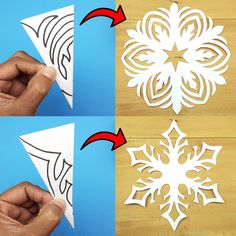 how to make a snowflake out of paper - step by step with pictures