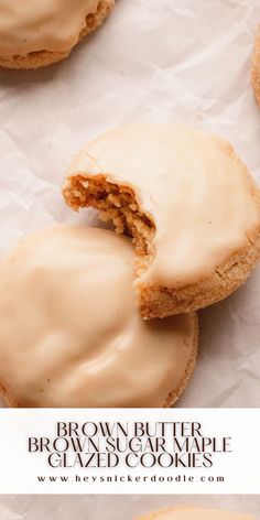 a close up of some cookies with icing