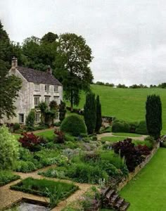 an image of a house in the middle of a garden