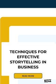 the cover for techniques for effective storytelling in business