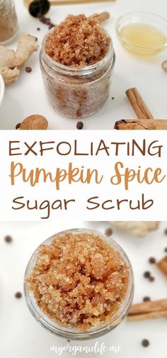 Exfoliating Pumpkin Spice Sugar Scrub (+Printable Labels) Brown Sugar Scrub Recipe, Pumpkin Spice Sugar Scrub, Pumpkin Sugar Scrub, Pumpkin Body Scrub, Pumpkin Scrub, Body Scents, Salt Scrub Recipe, Diy Body Scrub Recipes, Diy Sugar Scrub Recipe