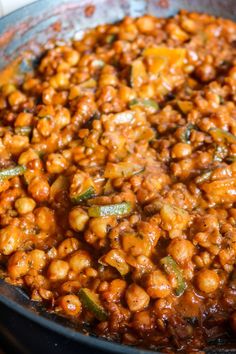 the food is prepared and ready to be eaten in the pot on the stove top