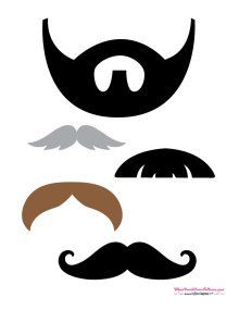 three mustaches with different types of hair and beards on top of each other