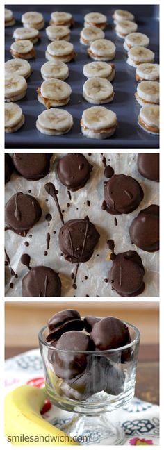 chocolate covered cookies sitting on top of a piece of paper