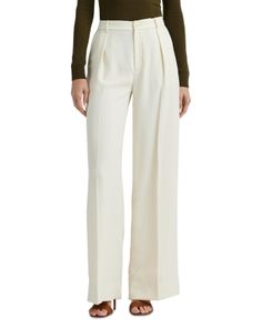 Lauren Ralph Lauren Pleated High Rise Wide Leg Pants Elegant Ralph Lauren Wide-leg Pants, Ralph Lauren Wide-leg Pants For Work, Chic Ralph Lauren Wide-leg Pants, Ralph Lauren Tailored Formal Pants, Chic Ralph Lauren Straight Leg Bottoms, Ralph Lauren Chic Fitted Bottoms, Chic Fitted Ralph Lauren Bottoms, Ralph Lauren Classic Wide Leg Pants, Chic Ralph Lauren High-waisted Pants