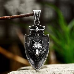 Mens Viking Wolf Pendant Protection Necklace Celtic Jewelry Stainless Steel 24" | eBay Mens Fantasy Jewelry, Wolf Bracelet, Viking Style Silver Wolf Design Jewelry, Viking Jewelry Mens Necklace, Viking Style Silver Stainless Steel Necklaces, Wolf Pendant, Men Wolf Necklace, Boho Tiara, Silver Viking Stainless Steel Necklaces