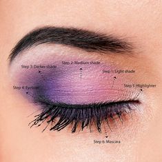 Purple Makeup Step By Step, Hooded Purple Eye Makeup, How To Do Purple Eyeshadow, Easy Makeup Looks For Beginners Colorful, Purple Eye Makeup Step By Step, Purple Eye Shadowing Tutorial, Simple Makeup For Purple Outfit, Purple Eyeshadow Looks Tutorial, Easy Purple Eye Makeup Simple Step By Step