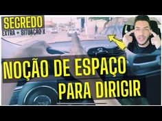 a man driving a car with the words noca de espaco para dirir