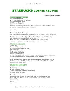 a recipe for starbucks coffee is shown in green