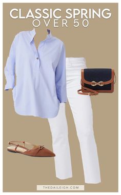 Casual spring outfits 2024 --> follow the link to shop these pieces Summer Cloth, Casual Spring Outfits, Capsule Wardrobe Casual, Dress Code Casual, White Jeans Outfit, Over 60 Fashion