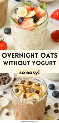 overnight oats without yogurt so easy