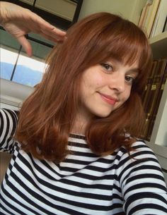 Ginger Hair With Bangs, Short Copper Hair, Dark Orange Hair, Orange Brown Hair, Dark Ginger Hair, Orange Hair Dye, Red Hair With Bangs, Hair Color Orange, Ginger Hair Color