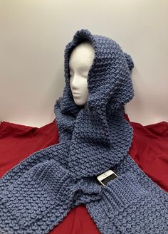 Handmade Light Blue Denim deep hooded scarf is 72 inches long (which includes the hood) and 9 inches wide. Each side of scarf has pockets to warm the hands or to accommodate most cell phones Hooded Scarf Crochet, Crochet Hooded Scarf, Scarf Crochet, Hooded Scarf, Handmade Lighting, Light Blue Denim, Denim Blue, Hand Crochet, Scarf Wrap