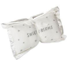 Spread blessings over a cherished child at bedtime or naptime with this sweet blanket and pillow set. Pastel gray fleece blanket features a nighttime prayer to watch over your little one printed in white lettering amid star designs and satin trim around the edges. The coordinating ivory satin pillow includes matching star designs and a "sweet dreams" message in silver embroidery. This lovely child-sized bedtime set makes a great gift for kids ages three and up. | Child-sized pillow and blanket s Prayer Pillow Kneeling, Prayer Blanket For Baby, Sweet Dreams Messages, Blanket And Pillow Set, Sweet Dreams Pillow, Christmas Throw Pillows For Angel Theme, Nighttime Prayer, Prayer Pillow, Pastel Gray