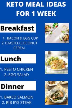 If you want to lose weight, burn fat, and improve your health, but don't know where to start with a keto diet, we've got you covered. Here's a 1-week keto dite menu and meal plan for beginners to help you get into ketosis and lose your first ten pounds in a week. |1-Week Keto Diet Menu for Weight Loss| keto diet menu| #ketodietmenu #ketodietmenuforbeginners #ketodietmenuweek1 Keto Meal Ideas, Bacon Egg Cups, One Week Meal Plan, Homemade Aioli, Meal Plan For Beginners, Keto Granola, Clean Keto, Keto Diet List