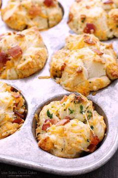 cheddar bacon ranch pull apart rolls in a muffin tin with text overlay