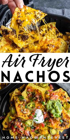 air fryer nachos Best Easy Dinner Recipes, Cheesy Nachos, Dinner Today, Football Party Food, Best Appetizer Recipes, Nachos Recipe, Air Fryer Recipes Easy, Family Cooking