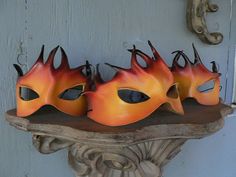 Fire Pixie leather mask create your own unique fiery by faerywhere, $32.00 Fire Mask, Pixie Costume, Phoenix Costume, Fire Costume, Larp Props, Fire Fairy, Etsy Halloween, Merry Christmas Gif, Superhero Masks