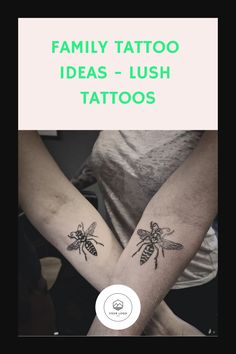 two small tattoos on both arms with the words, family tattoo ideas - lush tattoos