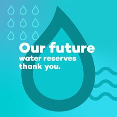 a blue and green poster with the words our future water deservess thank you