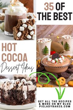 the best desserts for christmas and other holiday treats are in this collage with text overlay