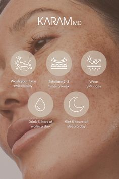 1️⃣ Wash your face twice daily for clean, radiant skin. It clears impurities, prevents breakouts, and boosts product effectiveness.

2️⃣ Exfoliate 2-3 times weekly for smoother, healthier skin. It removes dead cells and enhances product absorption.

3️⃣ Wear sunscreen daily to protect against aging and skin damage.

4️⃣ Stay hydrated with 3 liters of water daily for supple skin.

5️⃣ Get 8 hours of beauty sleep for skin rejuvenation and a healthy glow.
Explore the Trifecta for added convenience. Skin Health Aesthetic, How Much Product To Use On Face, Sleep Beauty, Tips For Glowing Skin, Skin Care Pictures, Healthy Face, Anti Aging Skincare Routine, Skin Care Business, Business Branding Inspiration