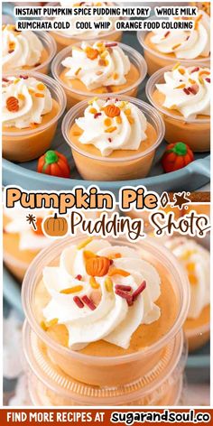 pumpkin pie pudding shot recipe in a plastic container