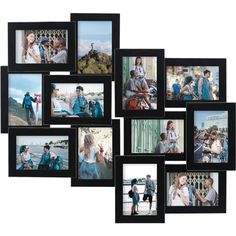 a collage of black and white photos with people in the middle one is holding a child