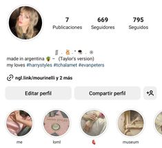 an image of a woman's profile on her instagram page with the caption in spanish