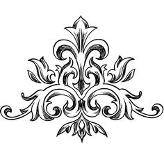 a black and white drawing of a fleur de l'oeuvres design