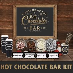 the hot chocolate bar kit is ready to be served