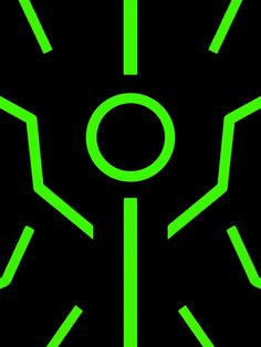 an image of a black and green background with neon lights in the shape of a man's head