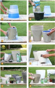 how to make a potted planter out of concrete