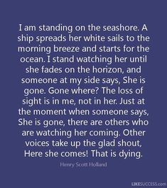 a quote from henry scott holland about the sea shore and how it is important to her