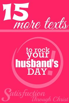 the cover of 15 more texts to rock your husband's day, with an image of