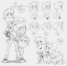 an image of cartoon character sketches