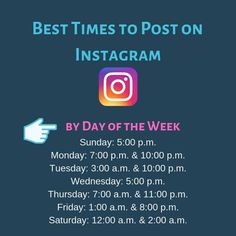 the best times to post on instagram by day of the week, monday 7 00 pm